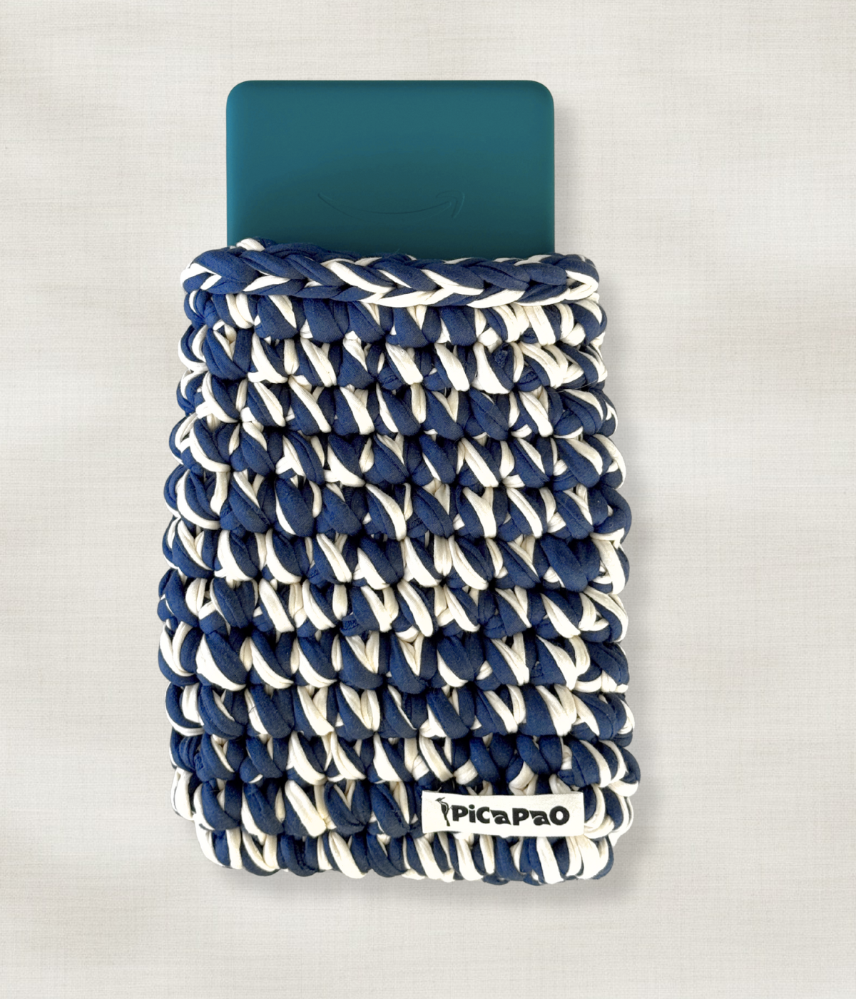 Navy Kindle Crochet Pouch