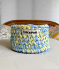 Light Blue/Yellow Crochet Basket