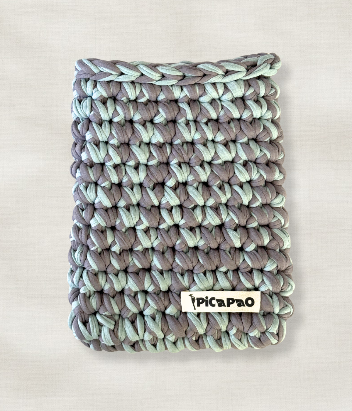 Gray Blue Kindle Crochet Pouch