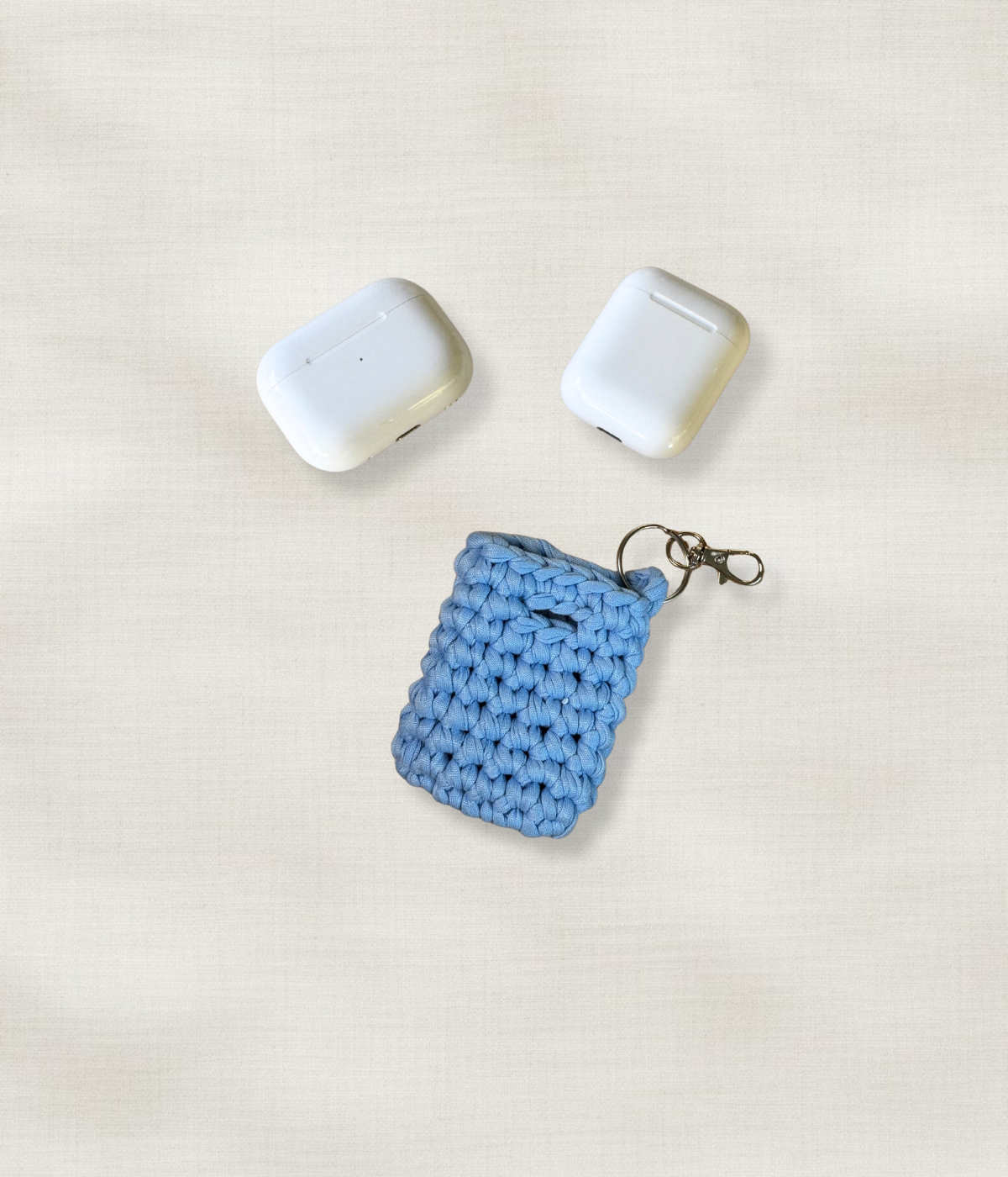 Light Blue Airpods Crochet Pouch