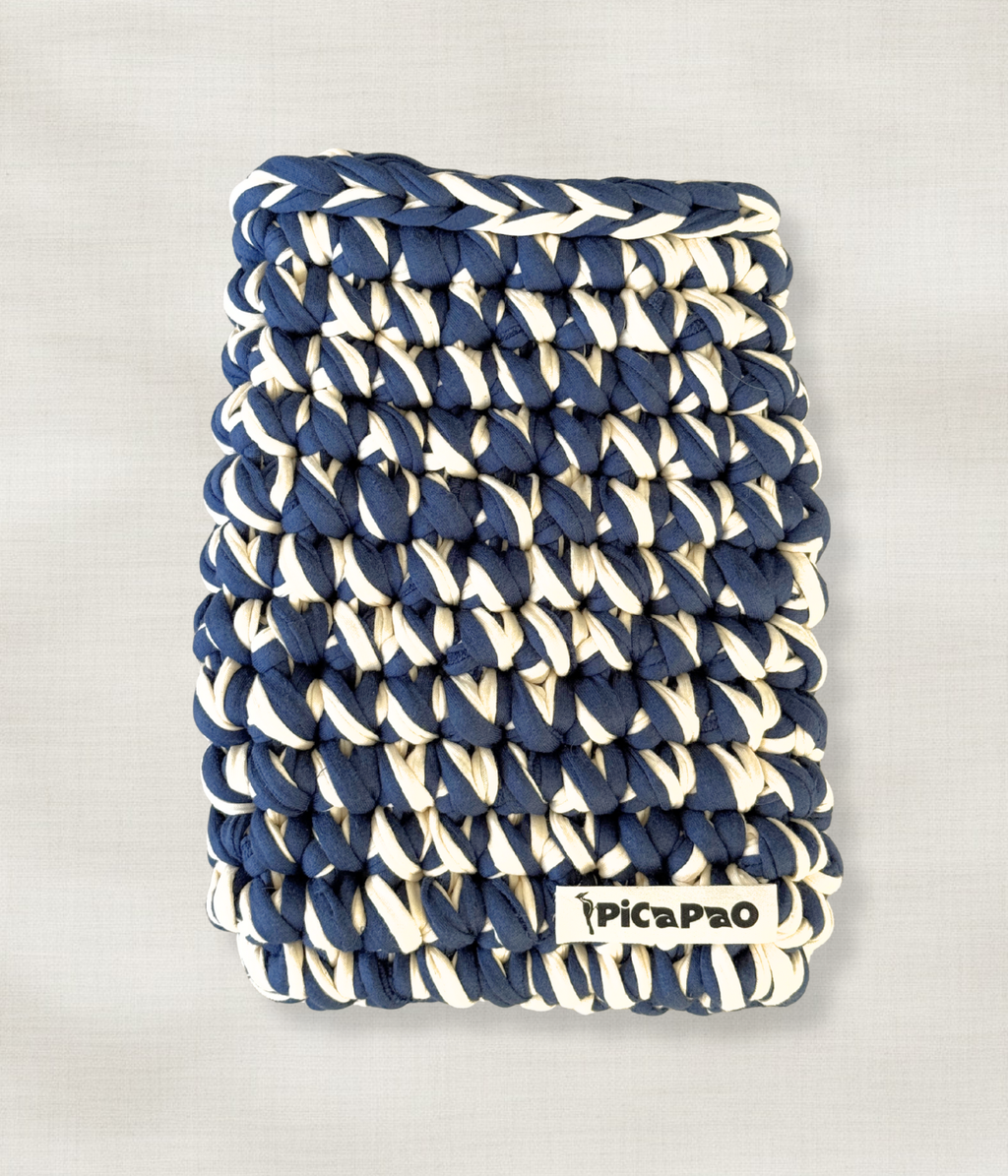 Navy Kindle Crochet Pouch