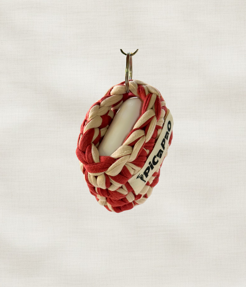 Maroon Cream Airpods Crochet Pouch