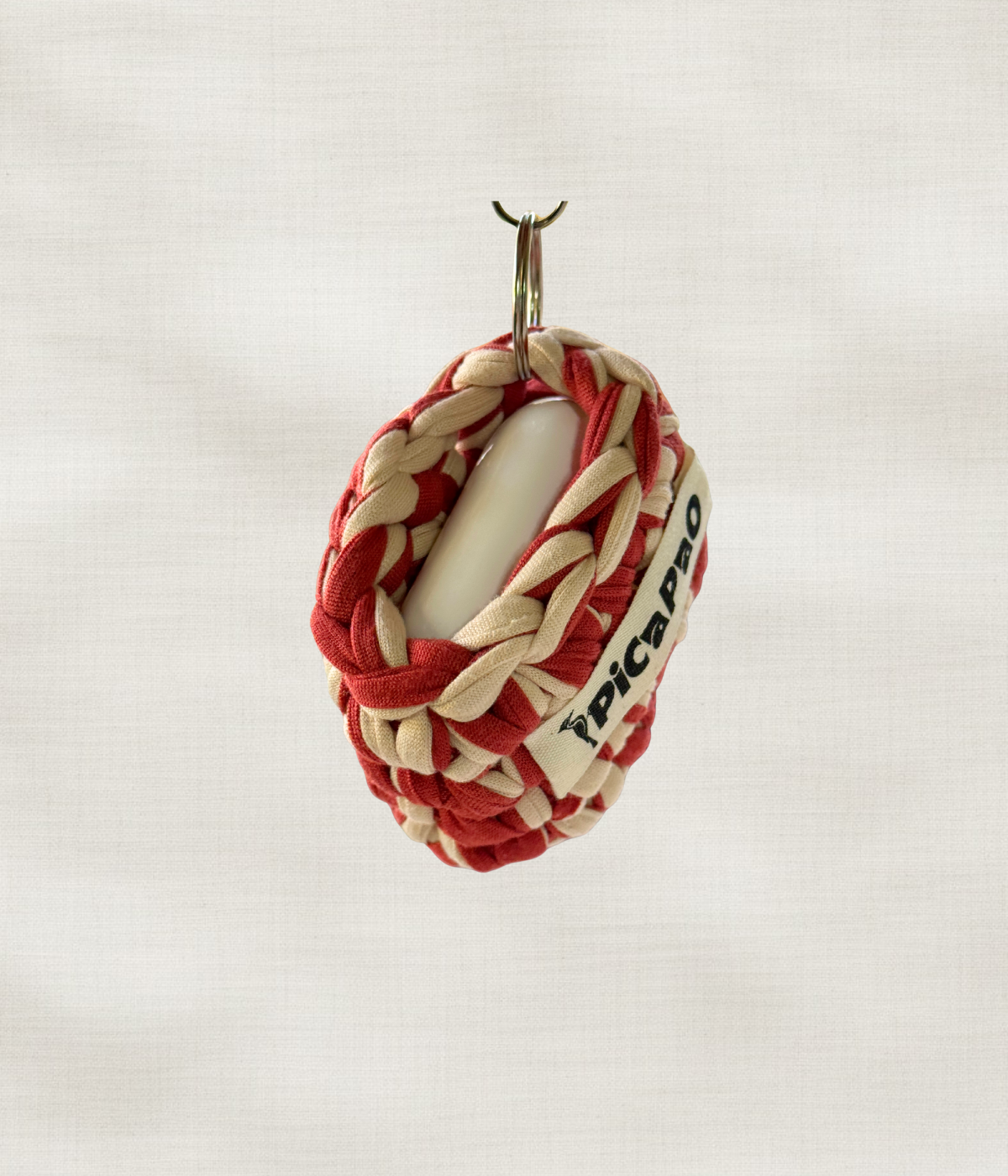 Maroon Cream Airpods Crochet Pouch